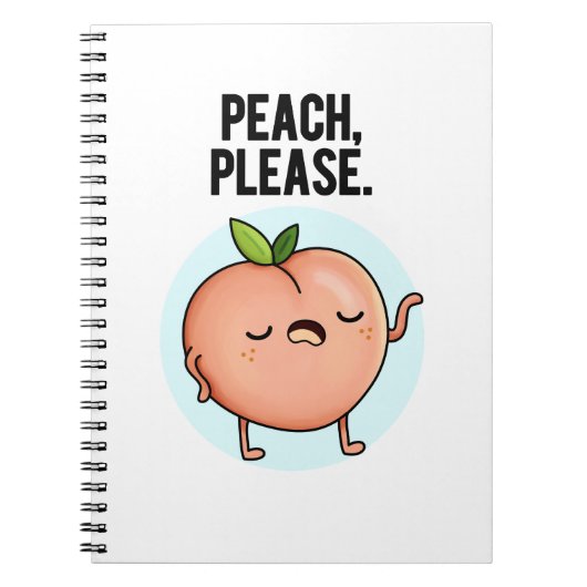 かわいい桃のユーモア ノートブック (正面)