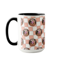 かわいい桃の写真コラージュのペット愛人パターンコーヒー