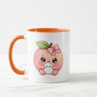 かわいい桃の幽霊ハロウィンマグカップ マグカップ
