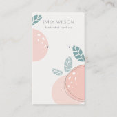 かわいい桃の抽象芸術はっきりしたイヤリング 名刺 (正面)