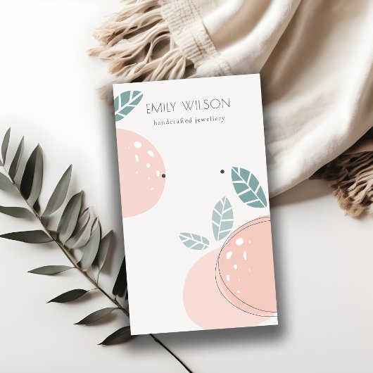 かわいい桃の抽象芸術はっきりしたイヤリング 名刺