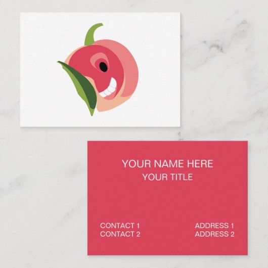 かわいい桃の果実 名刺 (正面/裏面)