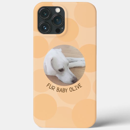 かわいい桃の泡デザインラウンドドッグフォト Case-Mate iPhoneケース (裏面)