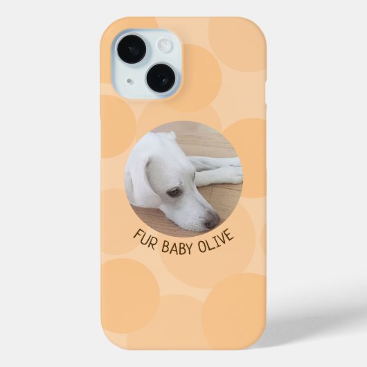 かわいい桃の泡デザインラウンドドッグフォト Case-Mate iPhoneケース (裏面)