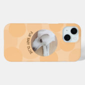 かわいい桃の泡デザインラウンドドッグフォト Case-Mate iPhoneケース (裏面 (横))