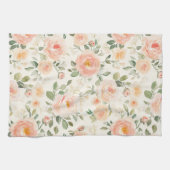 かわいい桃の花のブライズシャワー キッチンタオル (横)