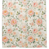 かわいい桃の花のブライズシャワー シャワーカーテン (正面)