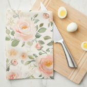 かわいい桃の花のブライダルシャワー キッチンタオル (四つ折り)