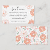 かわいい桃の花の柄の本リクエスト赤ちゃんシャワー エンクロージャーカード (正面/裏面)