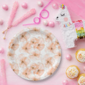 かわいい桃の花の誕生日 ペーパープレート (パーティー)