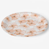 かわいい桃の花の誕生日 ペーパープレート (アングル)