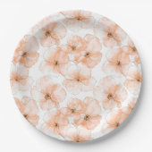 かわいい桃の花の誕生日 ペーパープレート (正面)