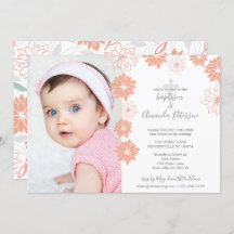 かわいい桃の花柄クロスガールバプテスマ