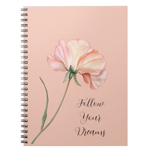 かわいい桃の花 ノートブック (正面)