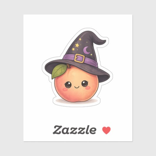 かわいい桃の魔女ハロウィンステッカー シール (シート)