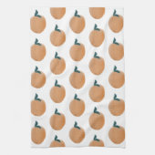 かわいい桃オレンジ色の果実手描き キッチンタオル (縦)