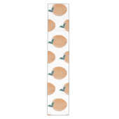 かわいい桃オレンジ色の果実手描き ミディアムテーブルランナー (正面)