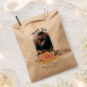 かわいい桃フローラアーチ写真フローラ結婚披露宴 フェイバーバッグ (クリップ留めされた状態)