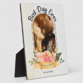 かわいい桃フローラフォトア最高のルチーデイエバ結婚ーズ フォトプラーク (側面)