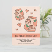 かわいい桃ミルク誕生日パーティー 招待状 (スタンド正面)