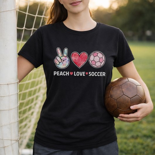 かわいい桃愛サッカー ピンク Tシャツ
