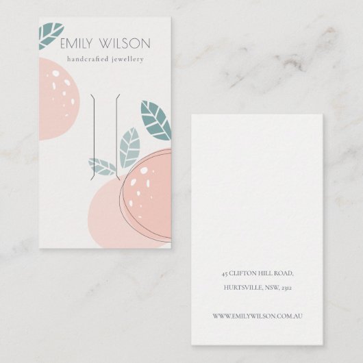 かわいい桃抽象芸術フルーティはっきりしたヘアクリップディスプレイ 名刺 (正面/裏面)