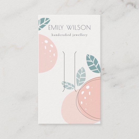 かわいい桃抽象芸術フルーティはっきりしたヘアクリップディスプレイ 名刺 (正面)