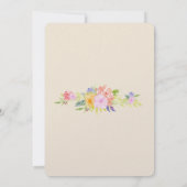 かわいい桃色の水彩花の誕生日 招待状 (裏面)