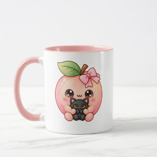 かわいい桃色黒猫ハロウィンマグカップ マグカップ