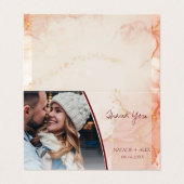 かわいい桃金ゴールド大理石結婚写真ありがとう (外部フラット)