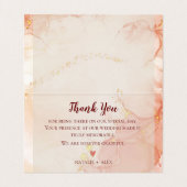 かわいい桃金ゴールド大理石結婚写真ありがとう (内部フラット)