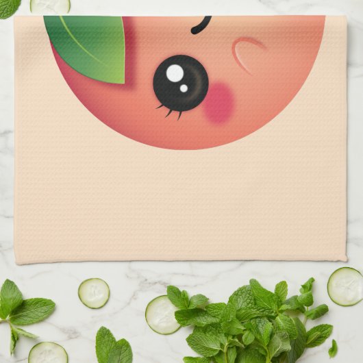 かわいい桃 キッチンタオル (折り畳み)