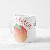 かわいい桃 コーヒーマグカップ (正面左)