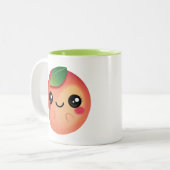 かわいい桃 ツートーンマグカップ (正面左)