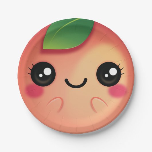 かわいい桃 ペーパープレート (正面)