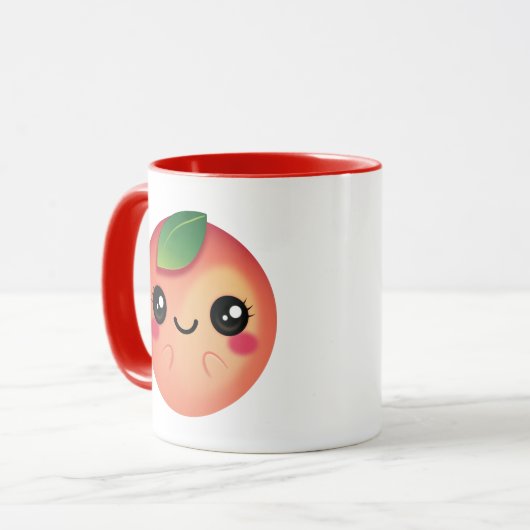 かわいい桃 マグカップ (正面左)