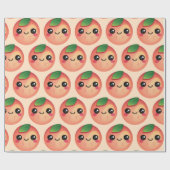 かわいい桃 ラッピングペーパー (フラット)