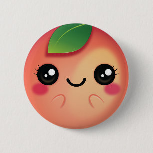 かわいい桃 缶バッジ