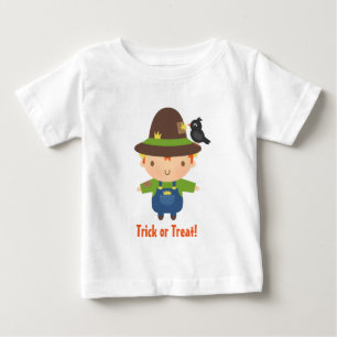 かわいい案山子ボーイのハロウィン ベビーTシャツ