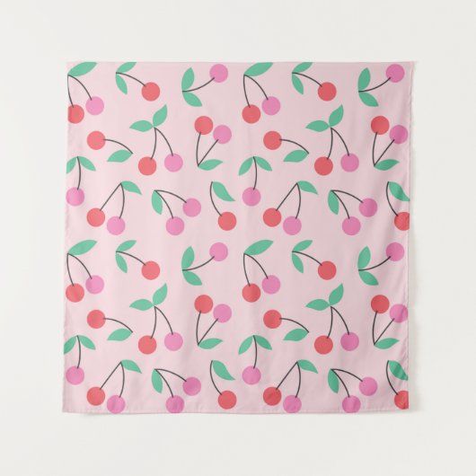 かわいい桜のシームレスパターン デザイン。ヴィンテージ イラスト タペストリー (正面)