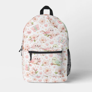 かわいい桜の鳥の子供用リュックサック プリントバックパック