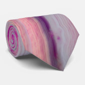 かわいい梅の紫と灰色のフェイク瑪瑙 ネクタイ (ロール)