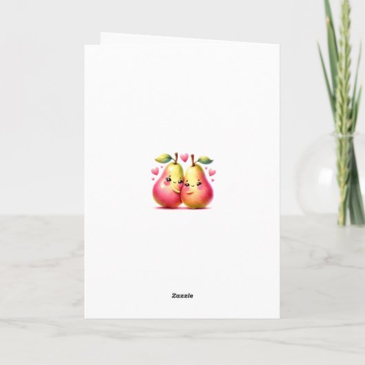 かわいい梨のバレンタインを完璧に作おもしろいる カード (裏面)