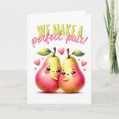 かわいい梨のバレンタインを完璧に作おもしろいる カード (正面)