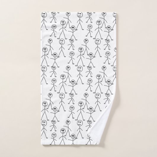 かわいい棒の人は白黒を計算します バスタオルセット (ハンドタオル)