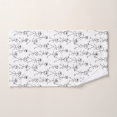 かわいい棒の人は白黒を計算します バスタオルセット (ハンドタオル)