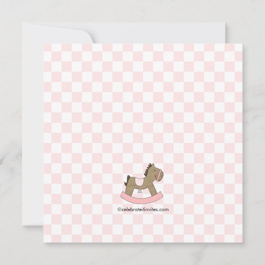 かわいい棒の姿の女の子の第1誕生日の招待状 招待状 (裏面)