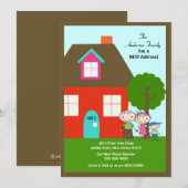 かわいい棒人間家族 〜 転居のお知らせ 案内状 (正面/裏面)