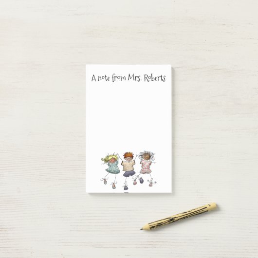 かわいい棒人間 ポストイット (デスク上)