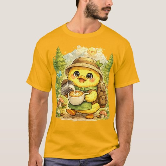 かわいい森のひよこTシャツ | かわいい赤ちゃん鳥ファンタ Tシャツ (正面)